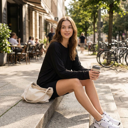 Women's Oversized Long Sleeve Shirts, Crewneck Fall Tops, Casual Loose Fit Workout Athletic Gym T-Shirts, Basic Clothes