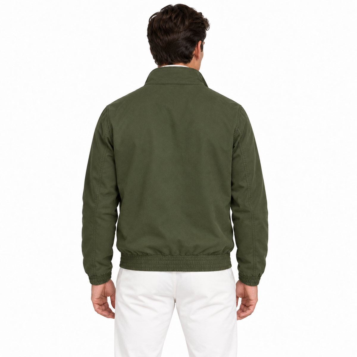 Men's Lightweight Bomber Jacket, Stand Collar Full Zip Casual Windbreaker Coat with Pockets, Spring Fall Utility Outerwear
