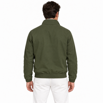 Men's Lightweight Bomber Jacket, Stand Collar Full Zip Casual Windbreaker Coat with Pockets, Spring Fall Utility Outerwear