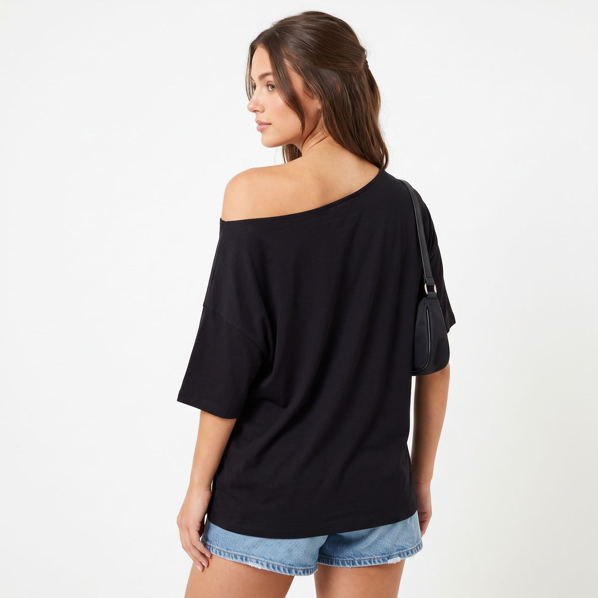 Women's Off the Shoulder Tops, Oversized Summer T-Shirts, Short Sleeve Breathable Comfort Stretch Casual Going Out Tees
