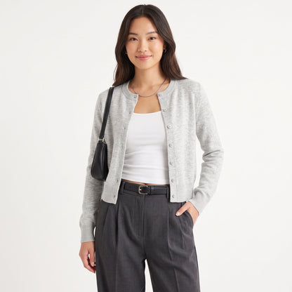 Cropped Cardigan Sweaters for Women, Lightweight Knit Button Down, Versatile Fall and Spring Layering Piece, Office Fashion Clothes