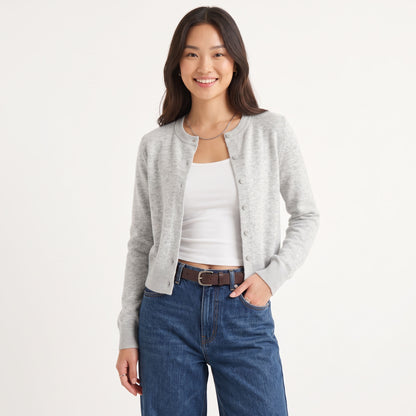 Cropped Cardigan Sweaters for Women, Lightweight Knit Button Down, Versatile Fall and Spring Layering Piece, Office Fashion Clothes