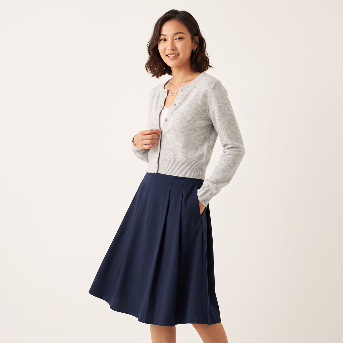 Cropped Cardigan Sweaters for Women, Lightweight Knit Button Down, Versatile Fall and Spring Layering Piece, Office Fashion Clothes