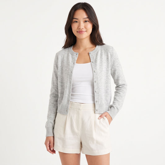 Cropped Cardigan Sweaters for Women, Lightweight Knit Button Down, Versatile Fall and Spring Layering Piece, Office Fashion Clothes
