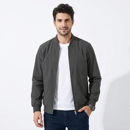 Men's Bomber Jacket, Lightweight Casual Windbreaker Coat, Full Zip Softshell Outerwear for Spring Fall, Stylish Flight Jackets