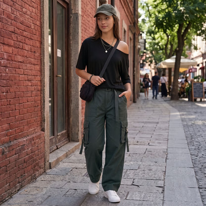 Women's Off the Shoulder Tops, Oversized Summer T-Shirts, Short Sleeve Breathable Comfort Stretch Casual Going Out Tees