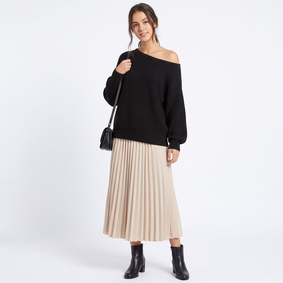 Women's Off The Shoulder Sweaters, Oversized Ribbed Knit Pullover Tops, Long Sleeve Asymmetrical Fall Going Out Clothes