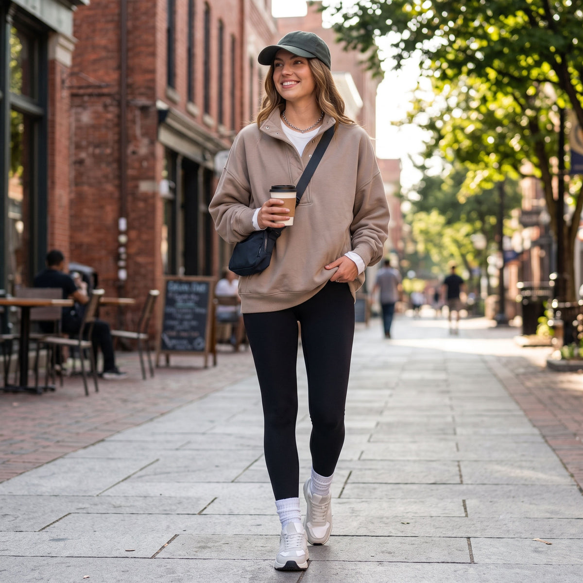 Women's Oversized Henley Sweatshirt, Quilted Placket Pullover Top, Soft Long Sleeve Fall Winter Fashion Outfits Clothes