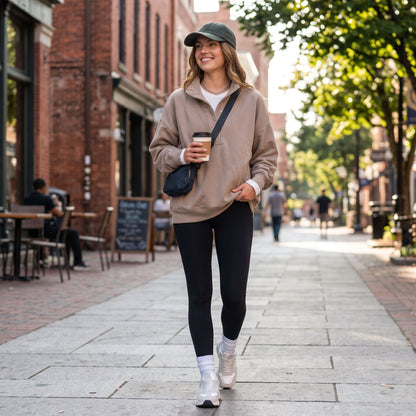 Women's Oversized Henley Sweatshirt, Quilted Placket Pullover Top, Soft Long Sleeve Fall Winter Fashion Outfits Clothes