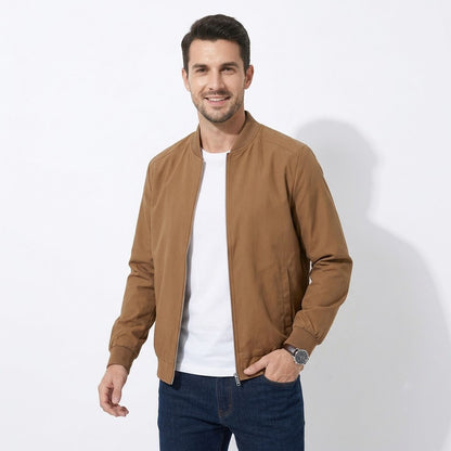Men's Bomber Jacket, Lightweight Casual Windbreaker Coat, Full Zip Softshell Outerwear for Spring Fall, Stylish Flight Jackets